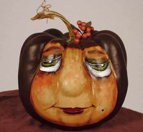 Bette Buckeye Painted Pumpkin