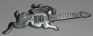 TagYerit Rabbit Guitar Pin in pewter
