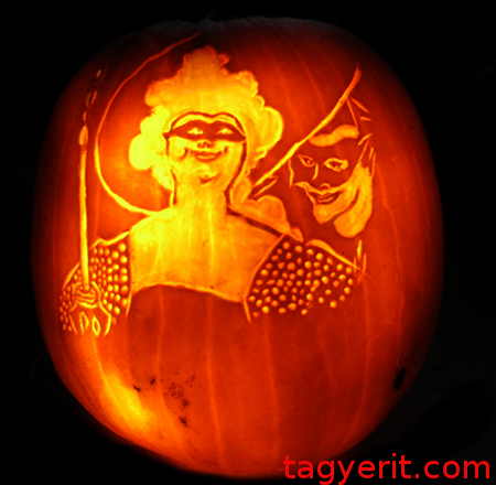 Beardsley's Masquerade Lit Pumpkin