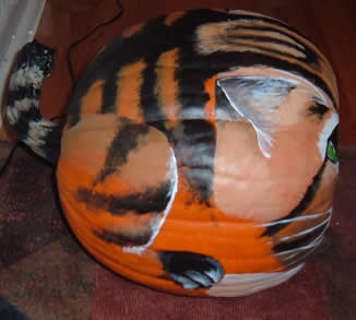 JN's Cat Pumpkin - side view