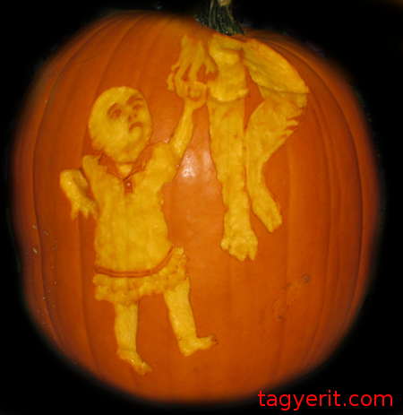 Taking Daddy For A Walk Unlit Pumpkin